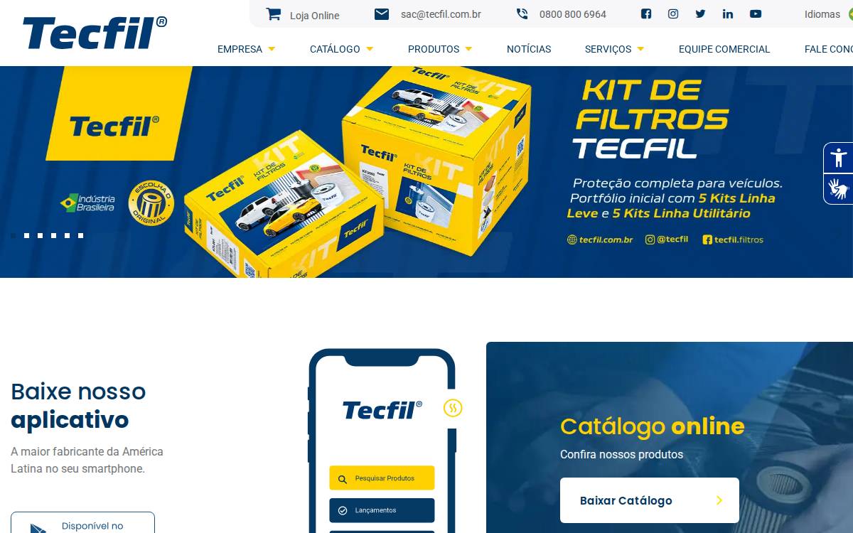 Tecfil website preview
