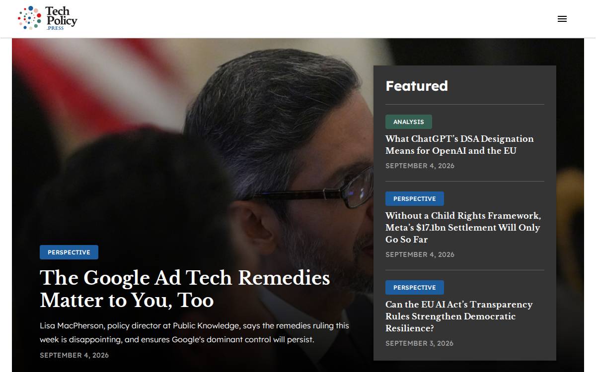 Tech Policy Press website preview