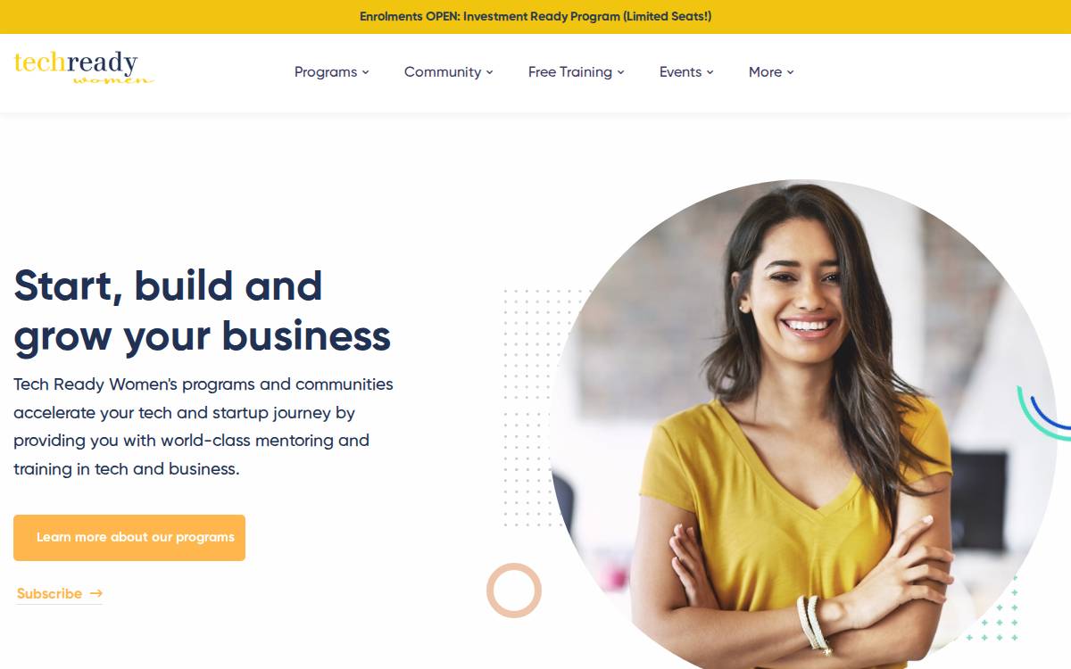 Tech Ready Women website preview