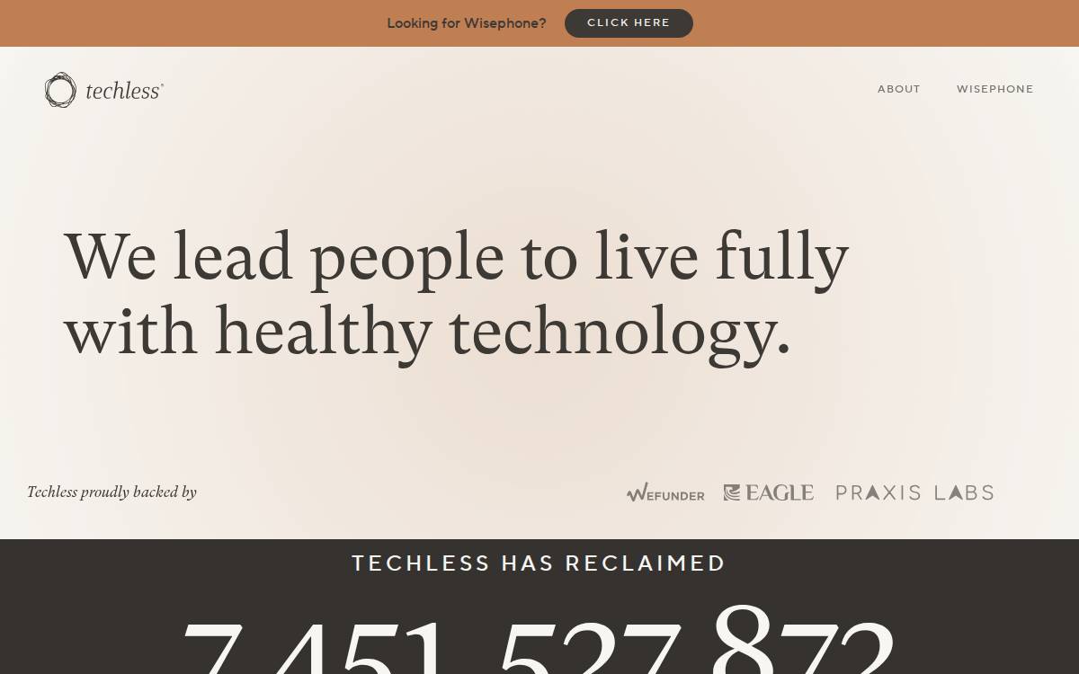 Techless website preview