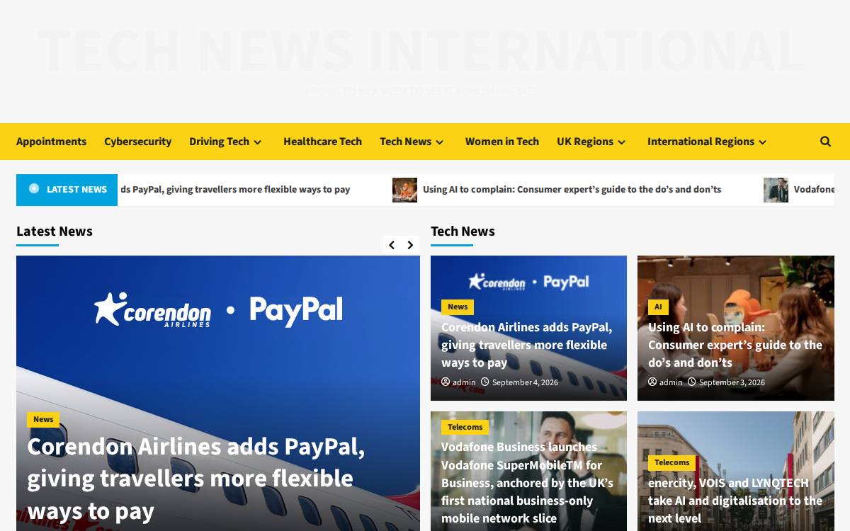 Technewsinternational website preview