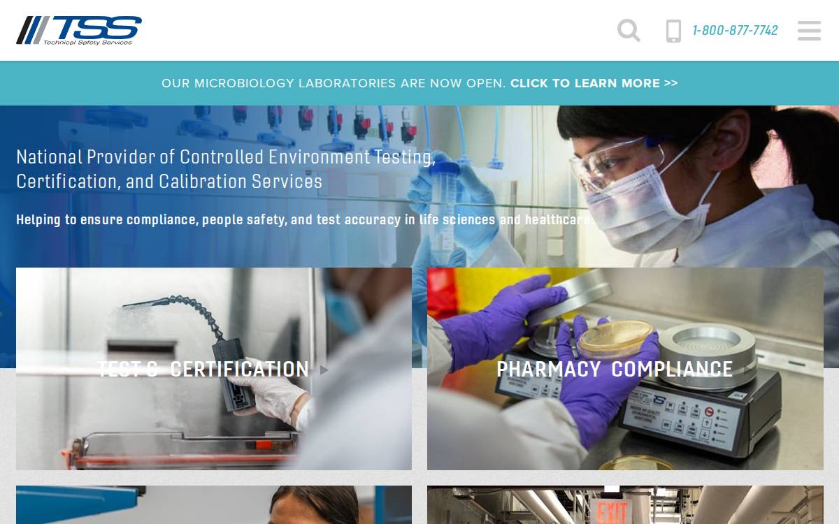 Technical Safety Services website preview