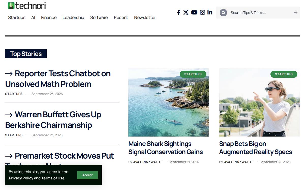 Technori website preview