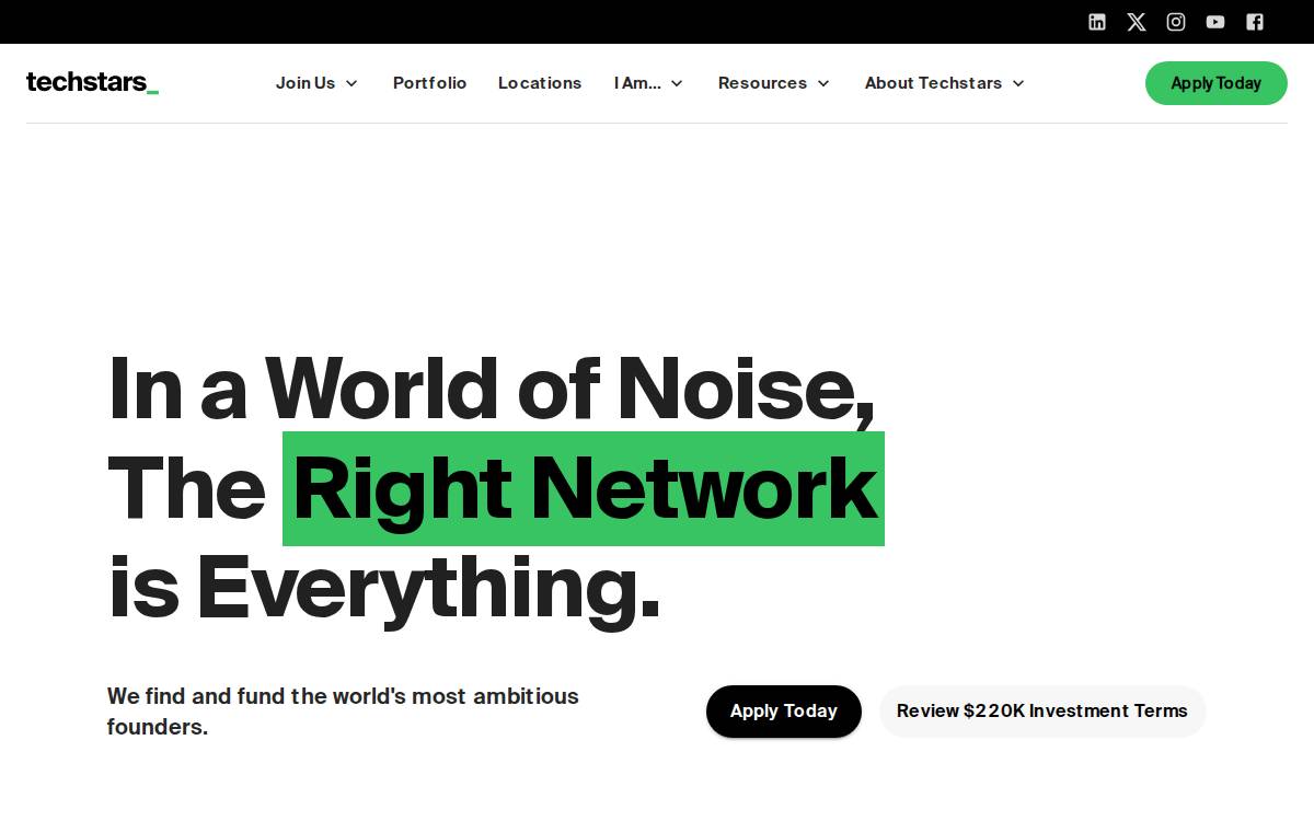Techstars website preview