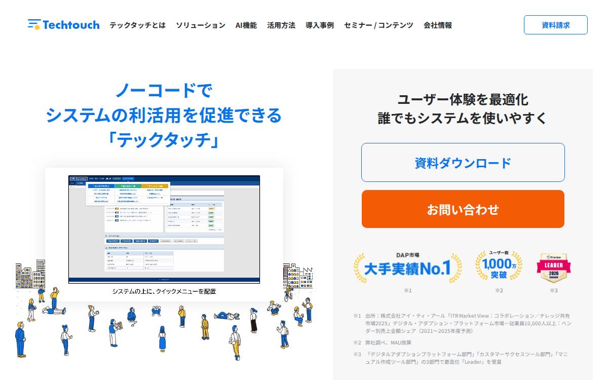 TechTouch Intuitive website manual website preview