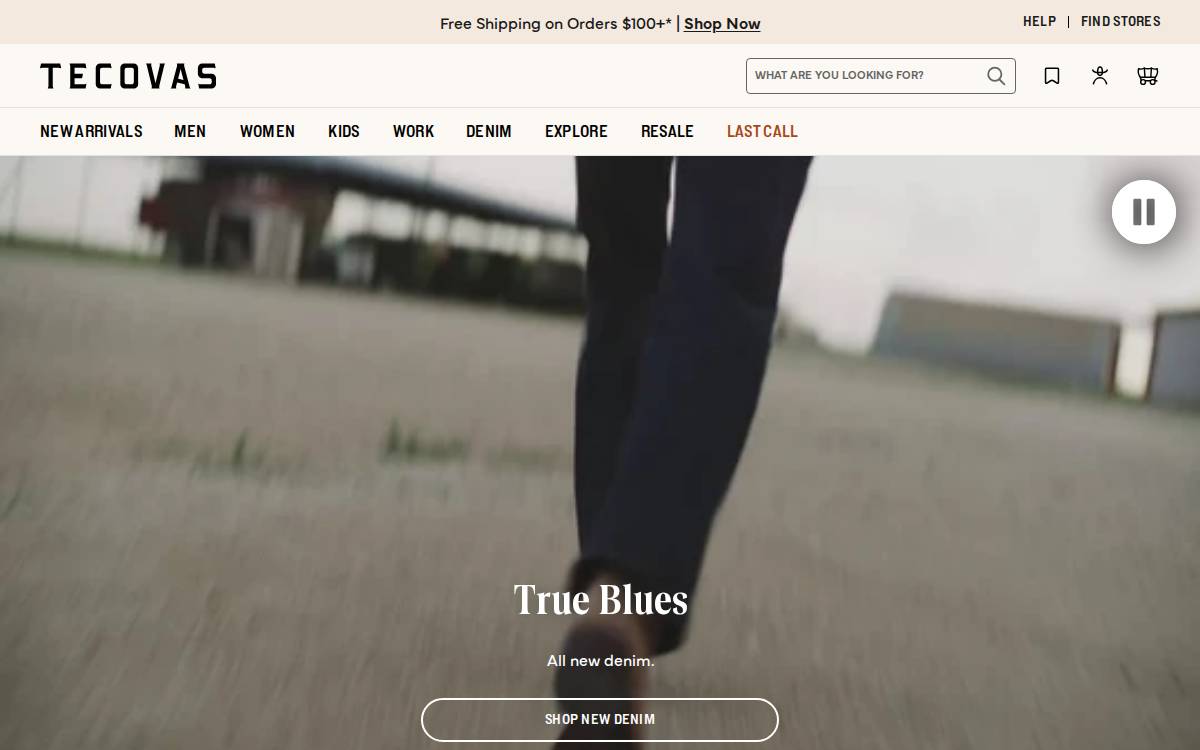 Tecovas website preview