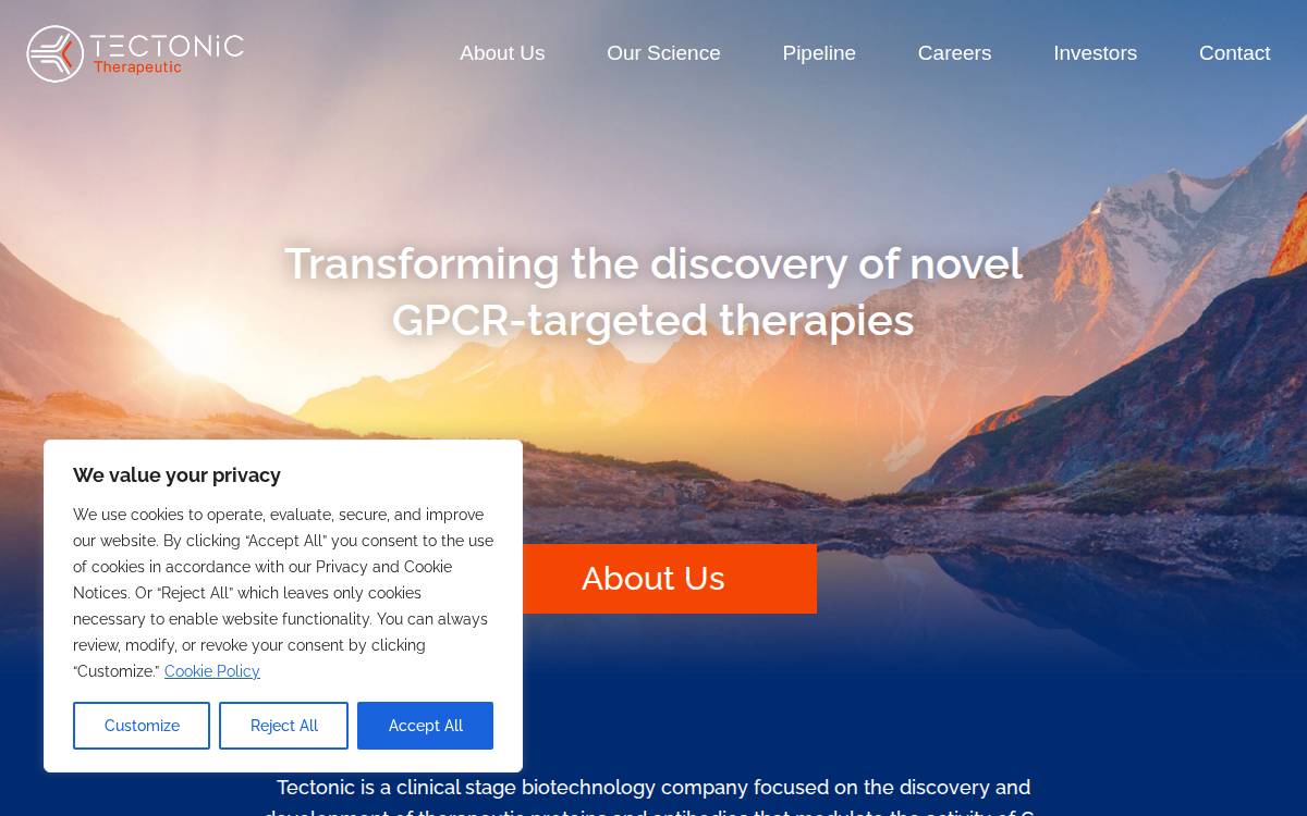 Tectonic Therapeutic website preview
