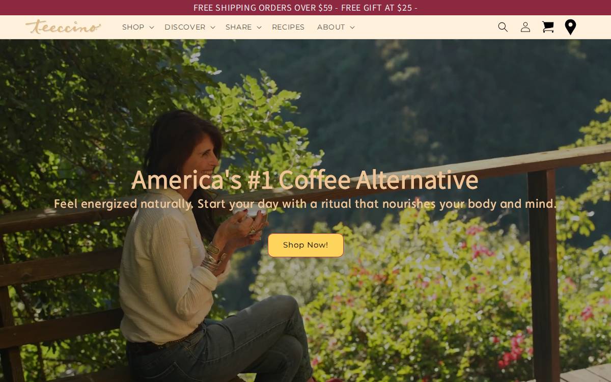 Teeccino website preview