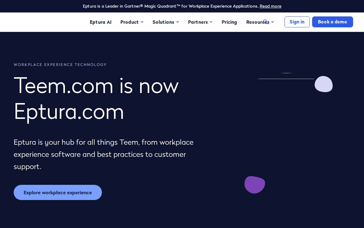 Teem website preview