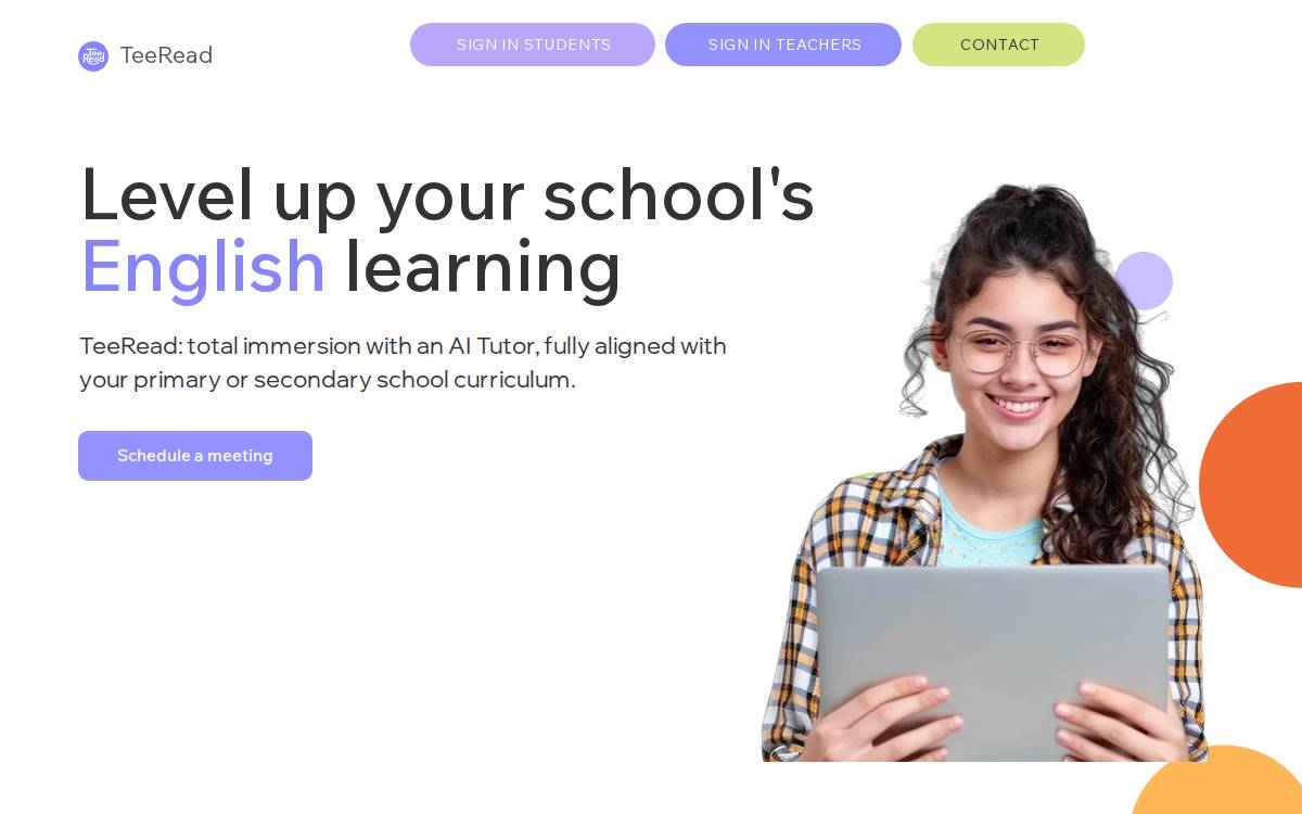 Teeread website preview