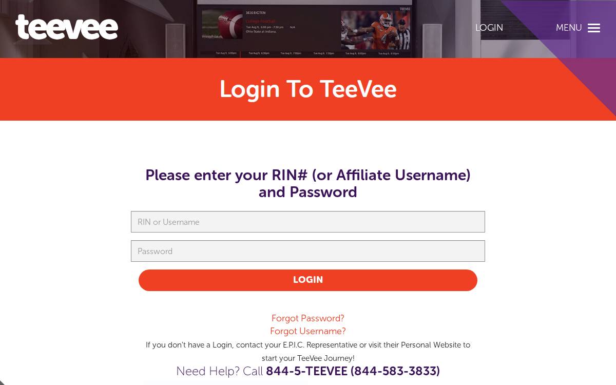 Teevee website preview