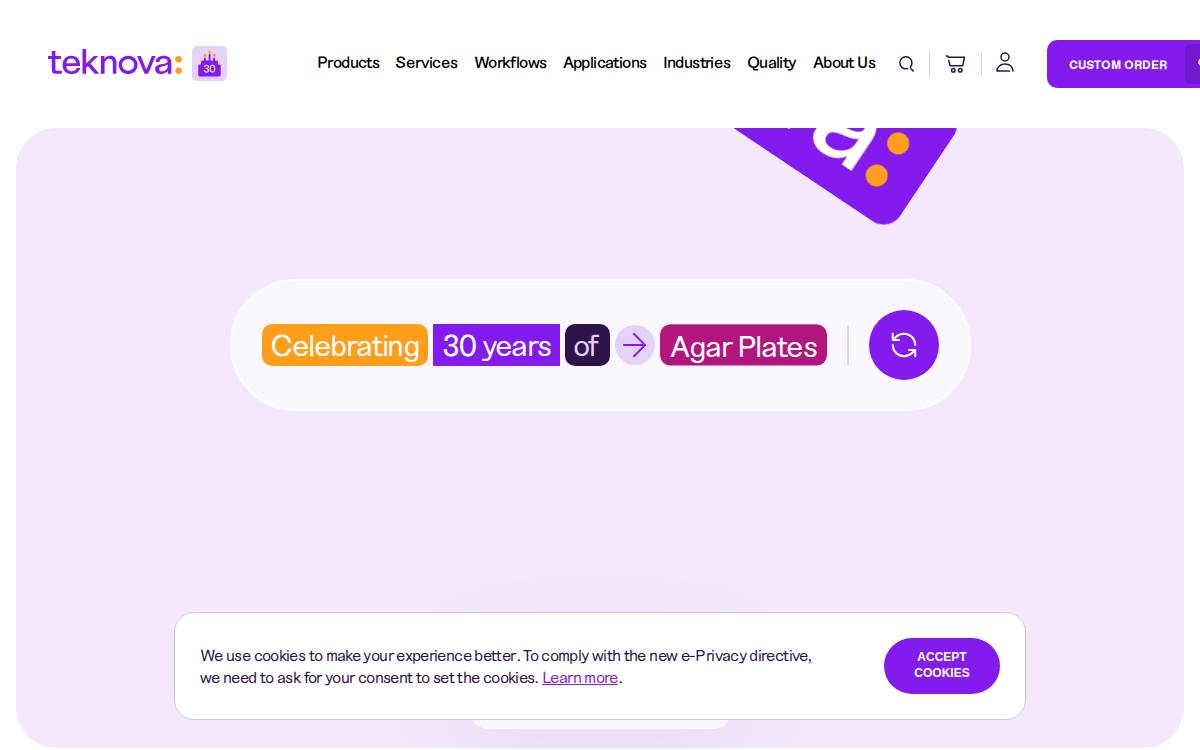 Teknova website preview