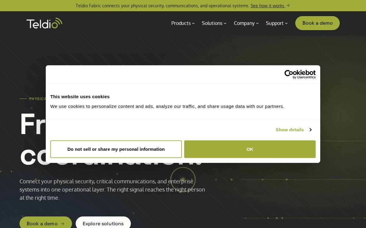 Teldio website preview