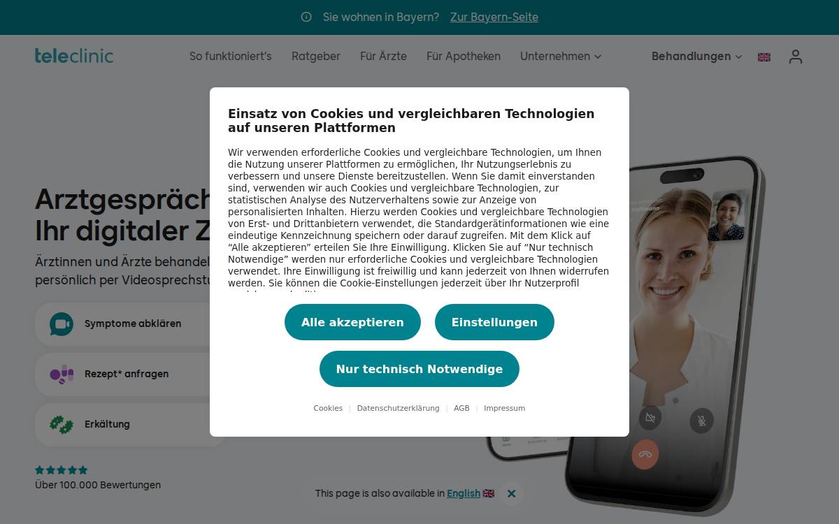 TeleClinic website preview