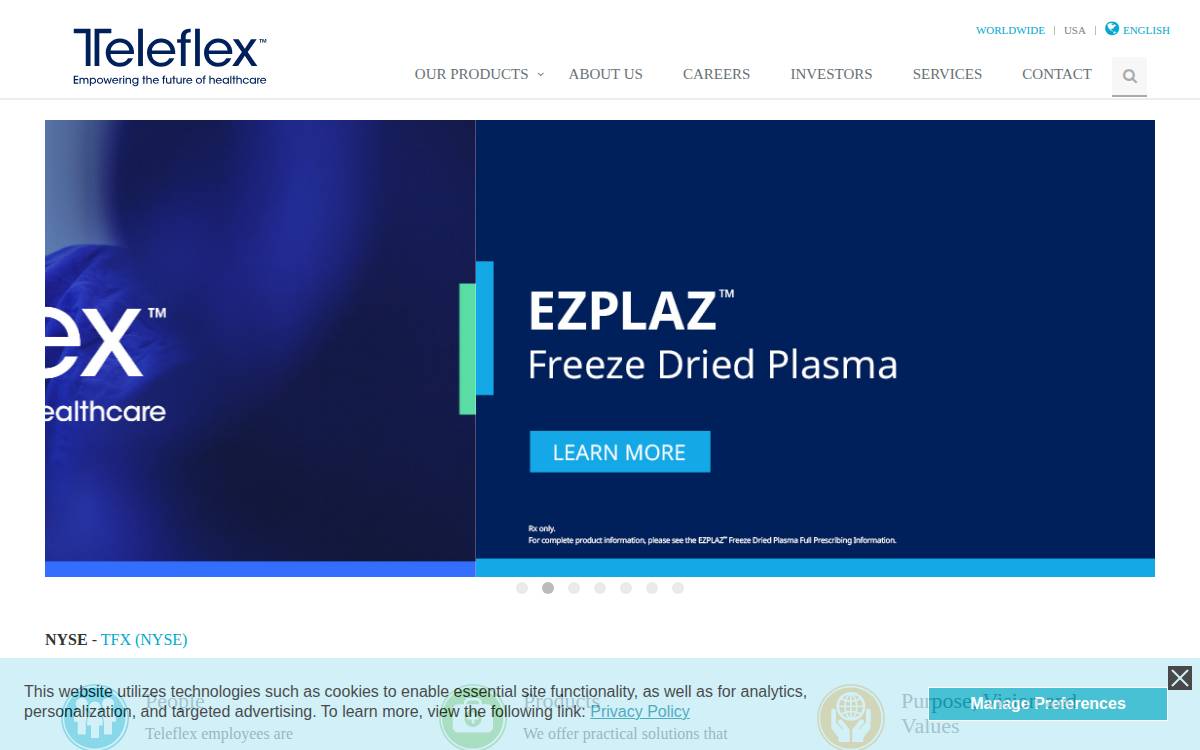Teleflex website preview