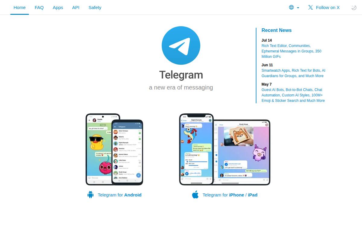 Telegram website preview