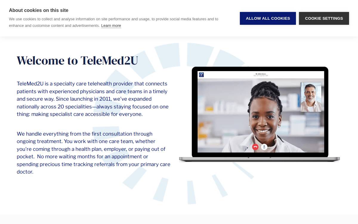 Telemed2U website preview
