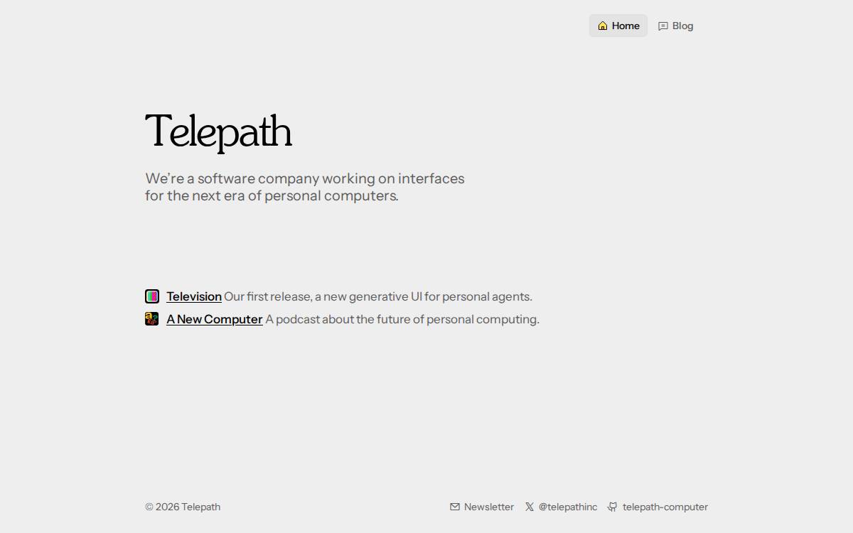 Telepath website preview