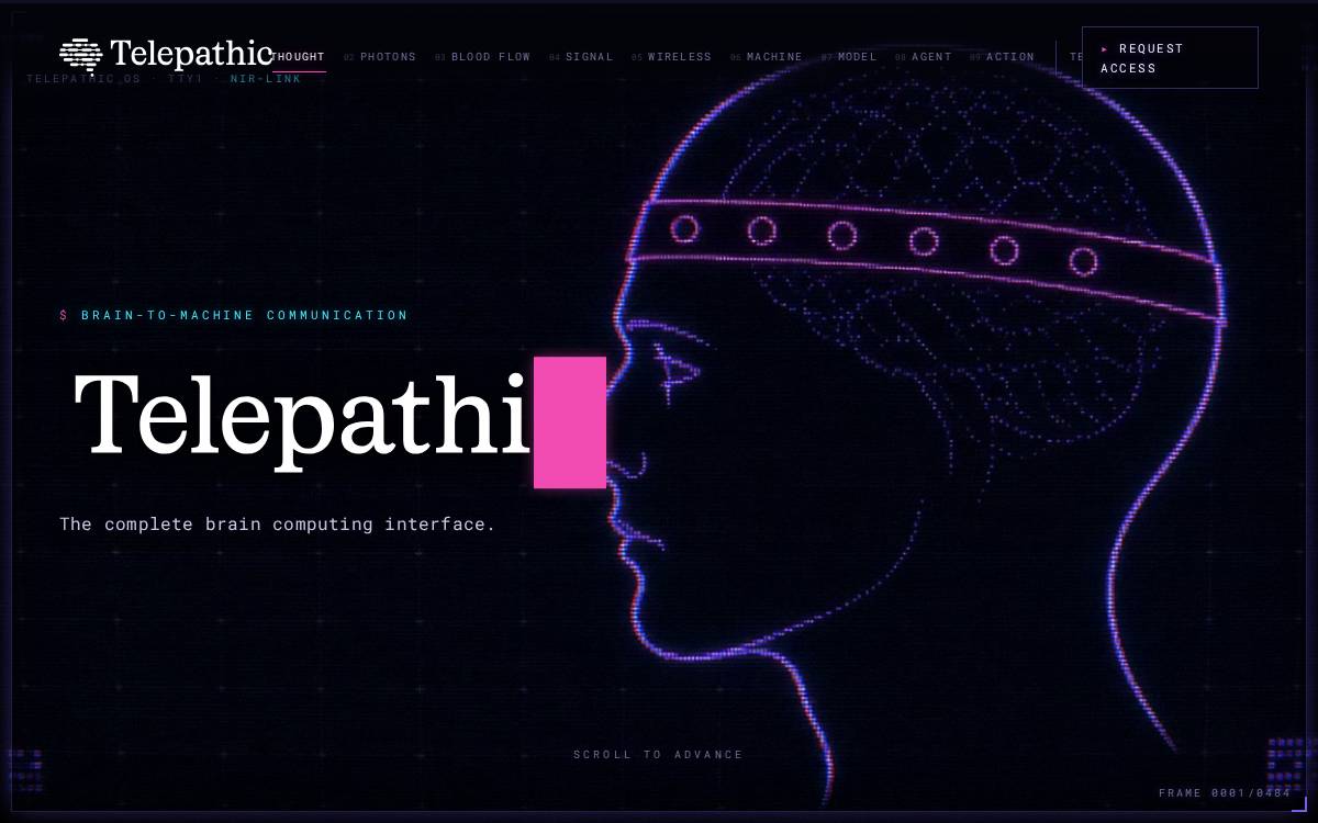 Telepathic Technologies website preview