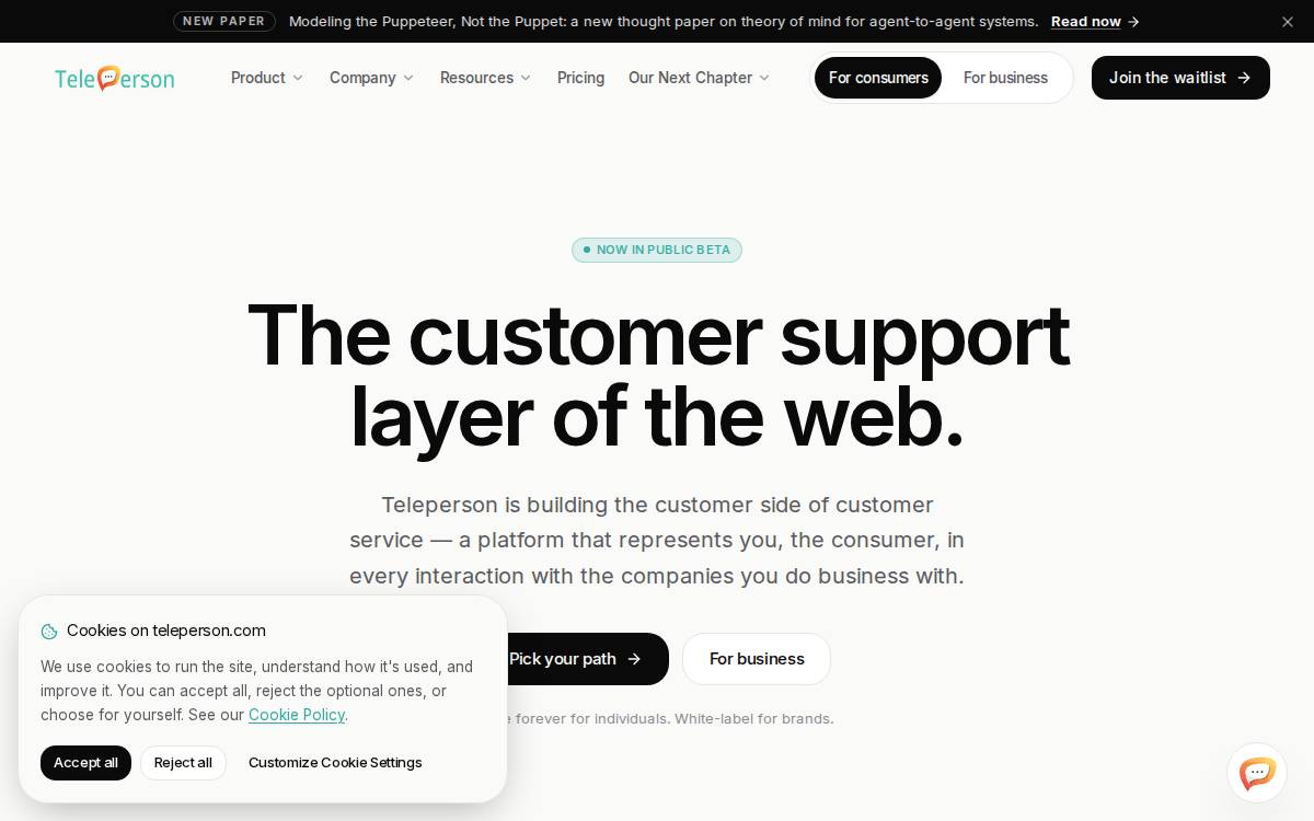 Teleperson website preview
