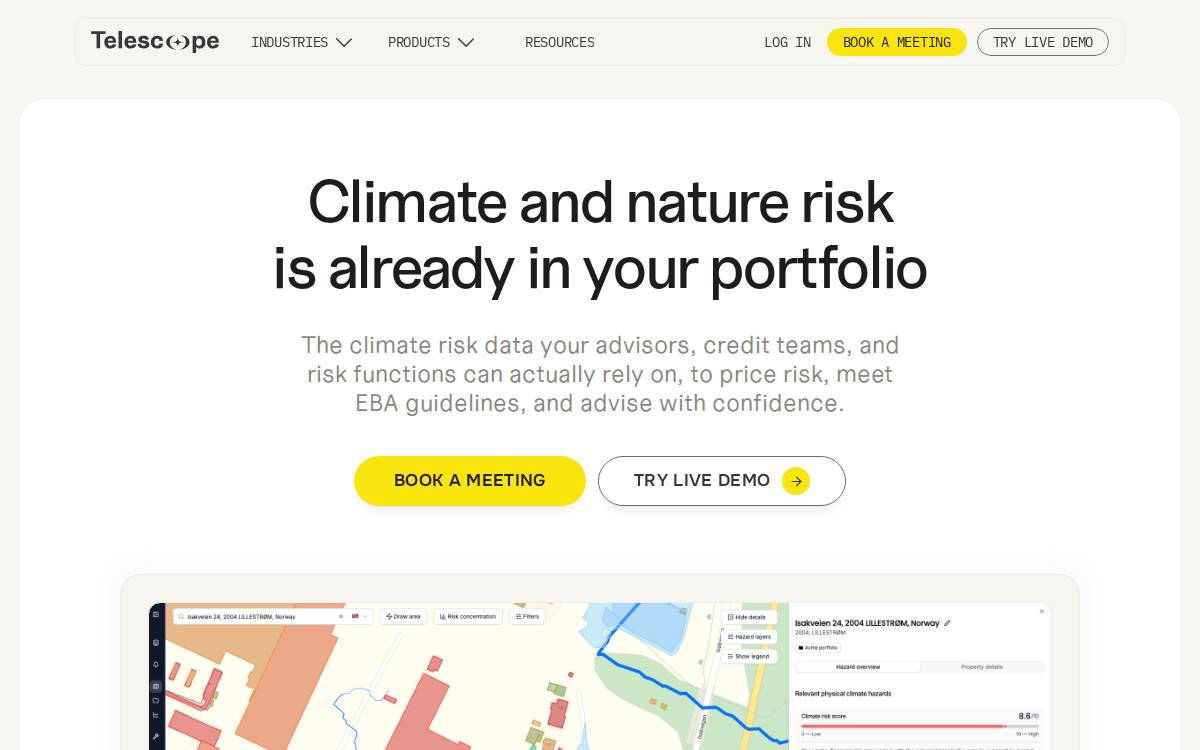 Telescope website preview