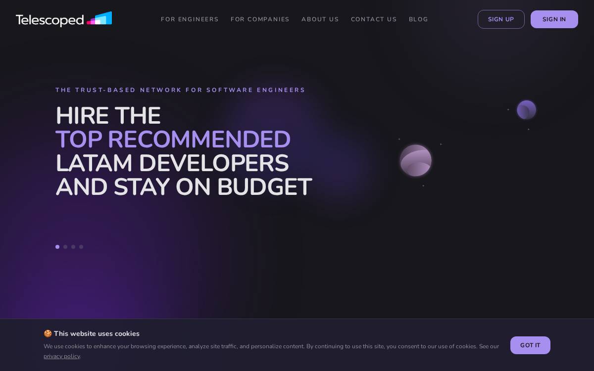 Telescoped website preview