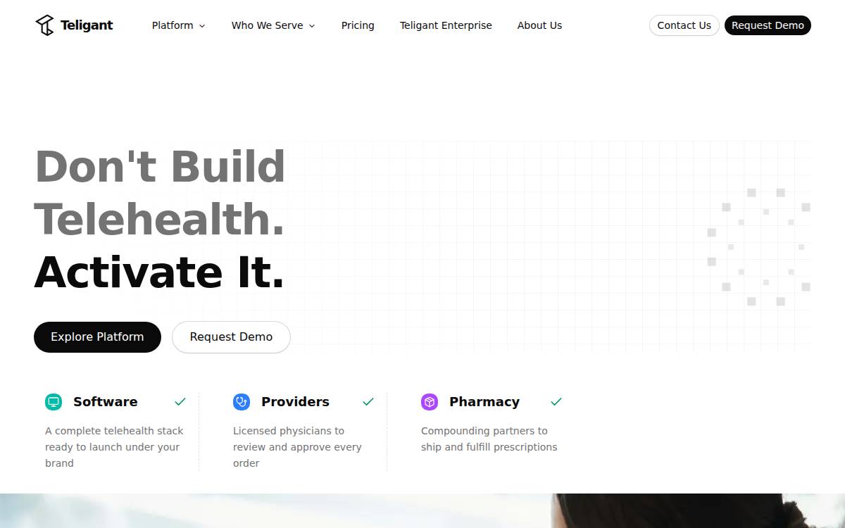 Teligant website preview
