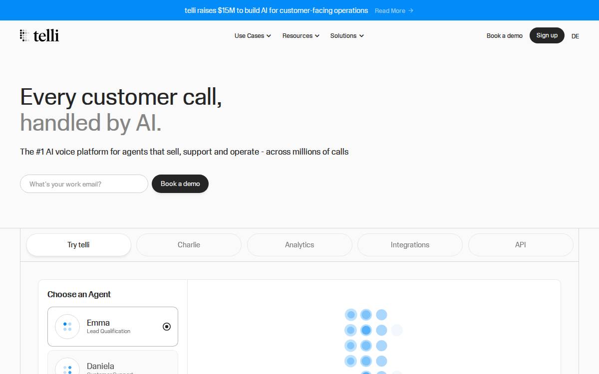 telli website preview
