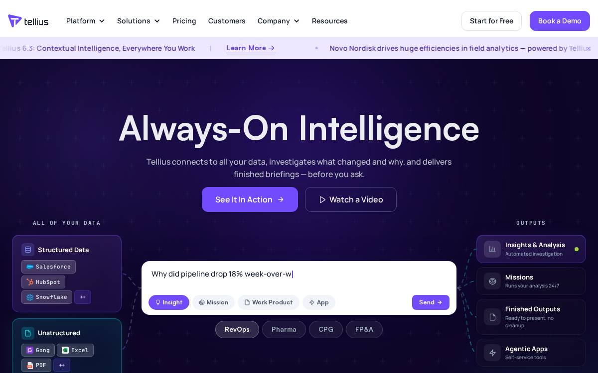 Tellius website preview