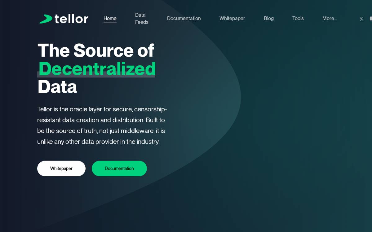 Tellor website preview
