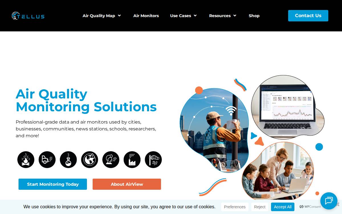 Tellusensors website preview