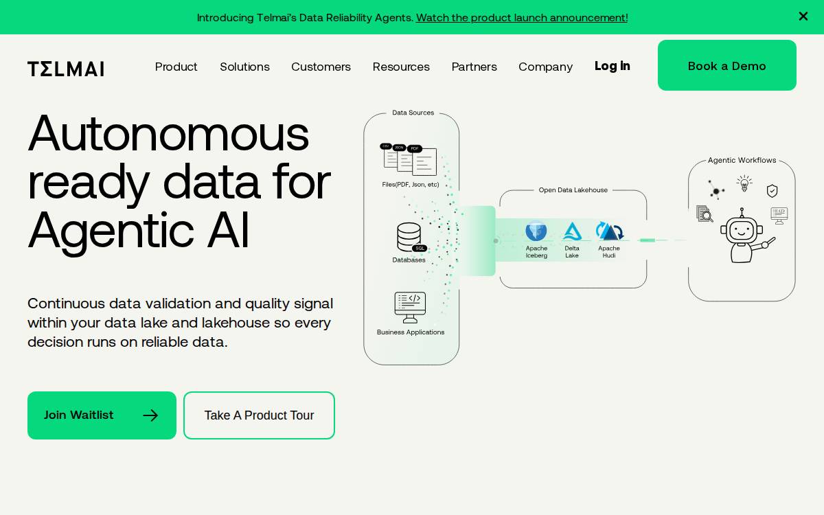 Telmai website preview