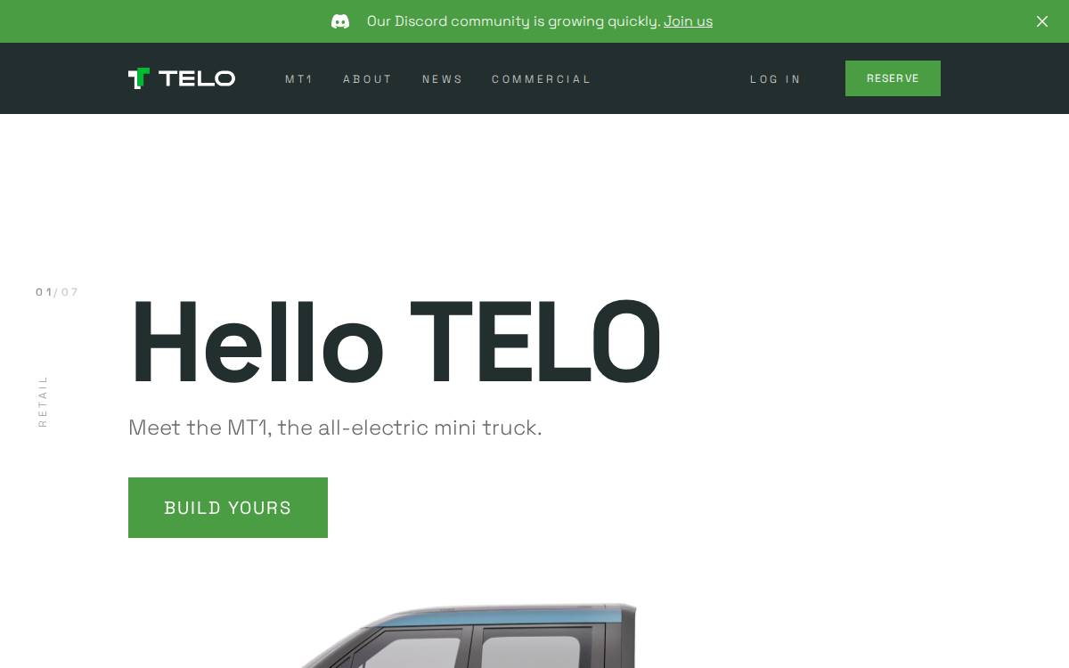 Telo Trucks website preview