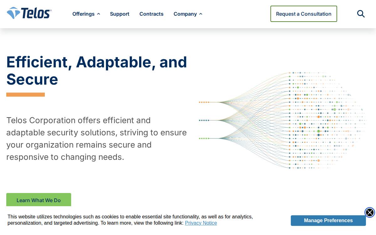 Telos Corporation website preview