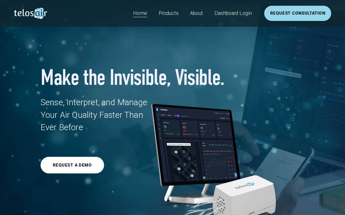 Telosair website preview