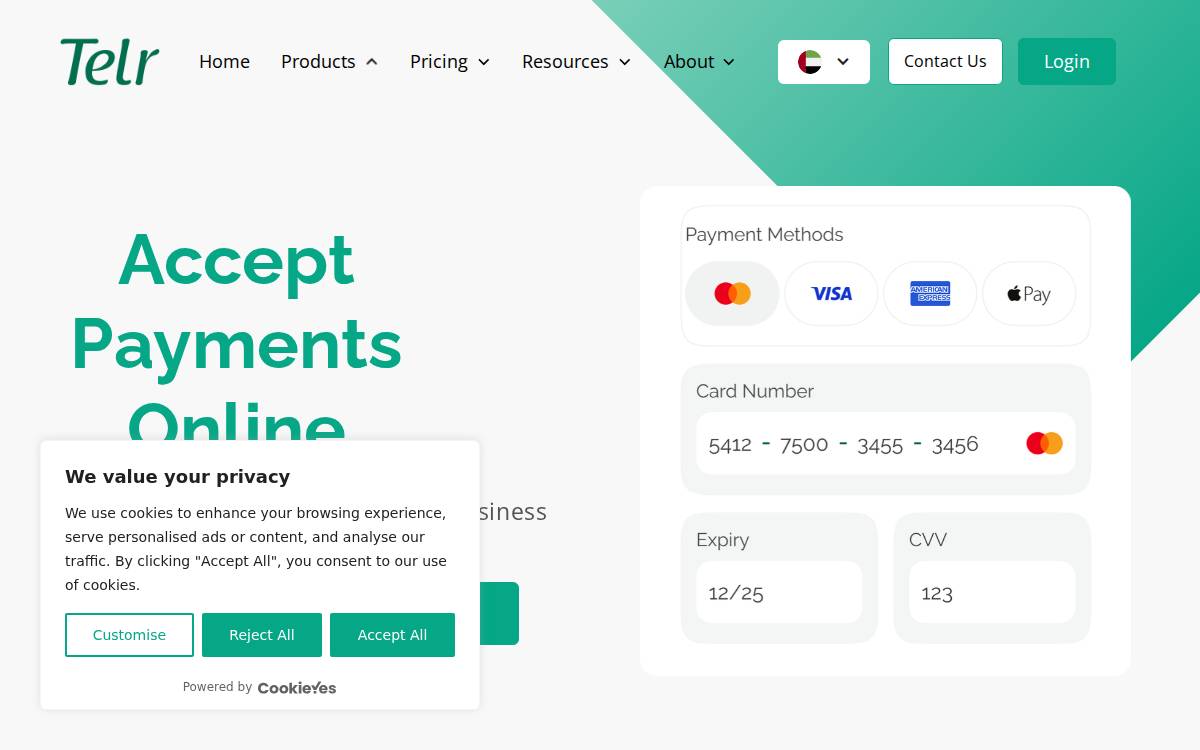 Telr website preview