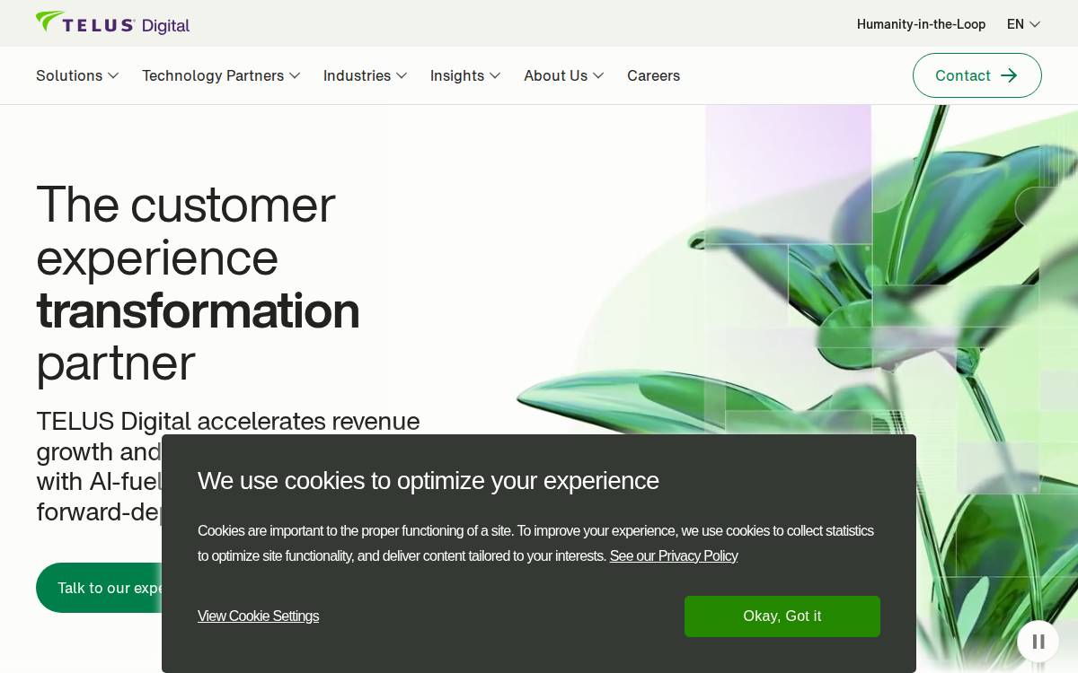 Telusinternational website preview