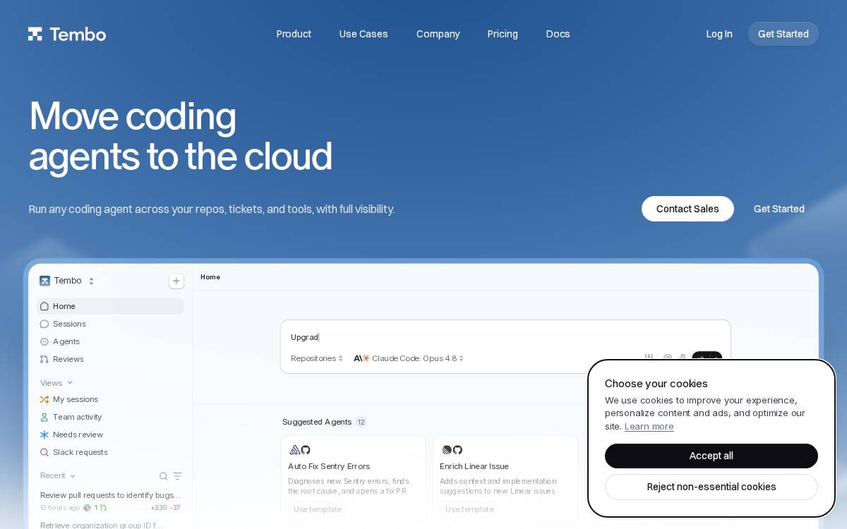 Tembo website preview