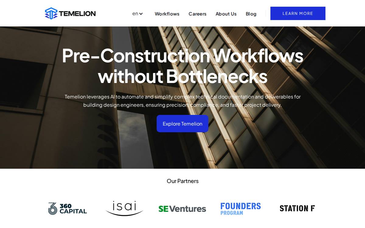Temelion website preview
