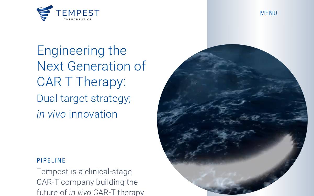 Tempest Therapeutics website preview