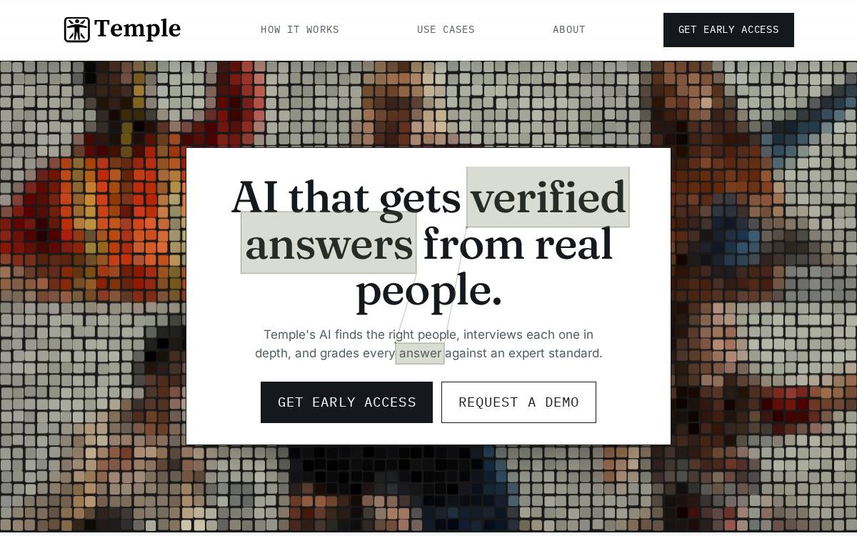 Temple website preview