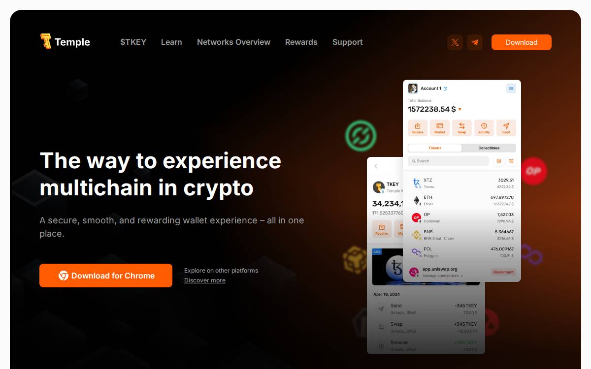 Templewallet website preview