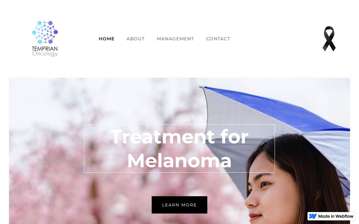 Temprian Oncology website preview