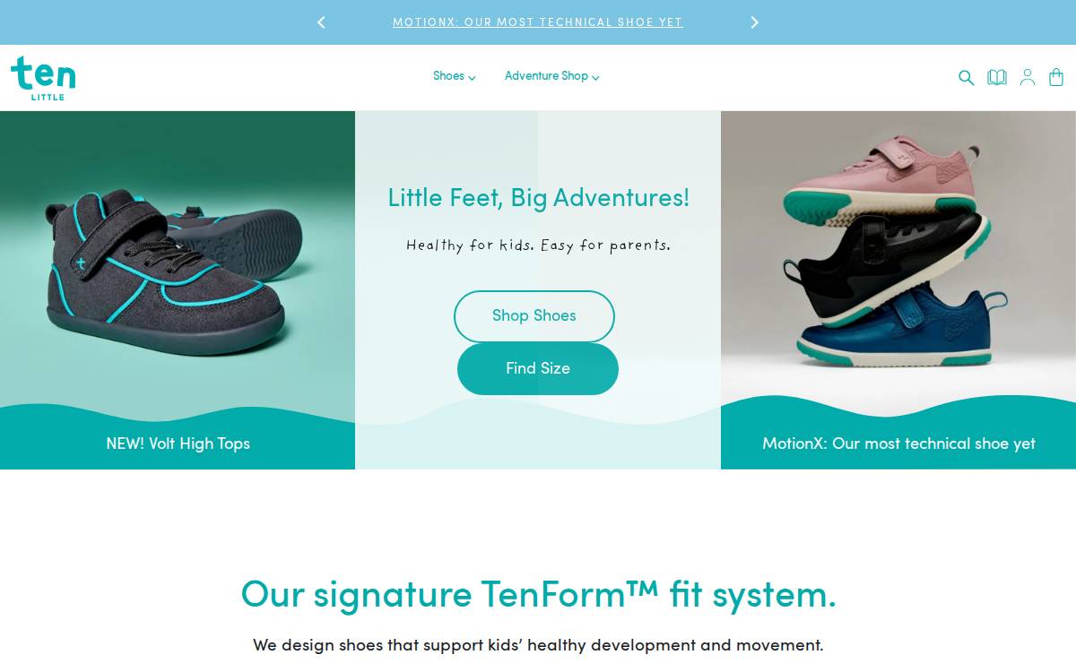 Ten Little website preview