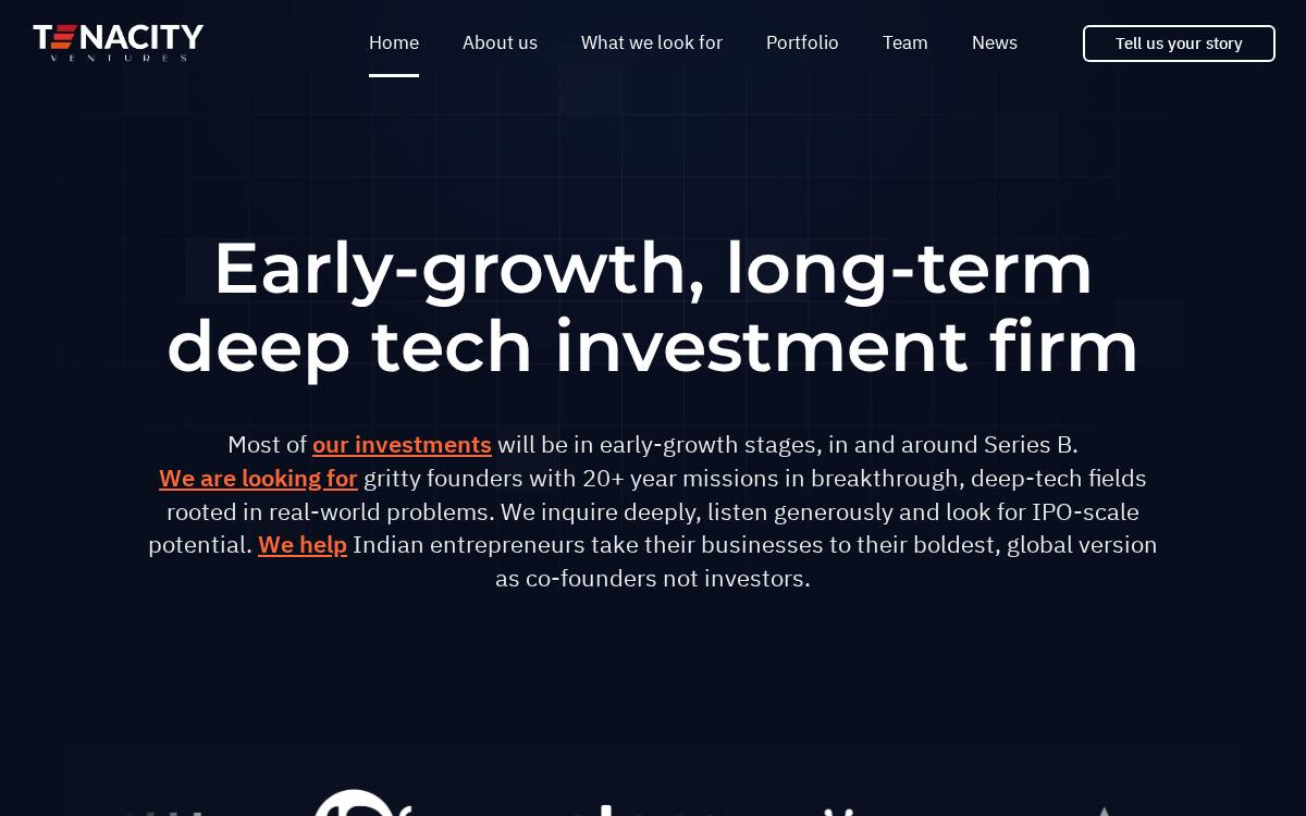 Tenacity Ventures website preview
