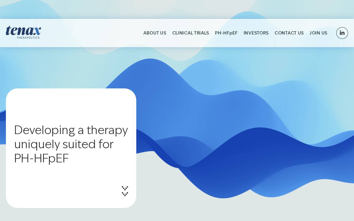 Tenax Therapeutics website preview