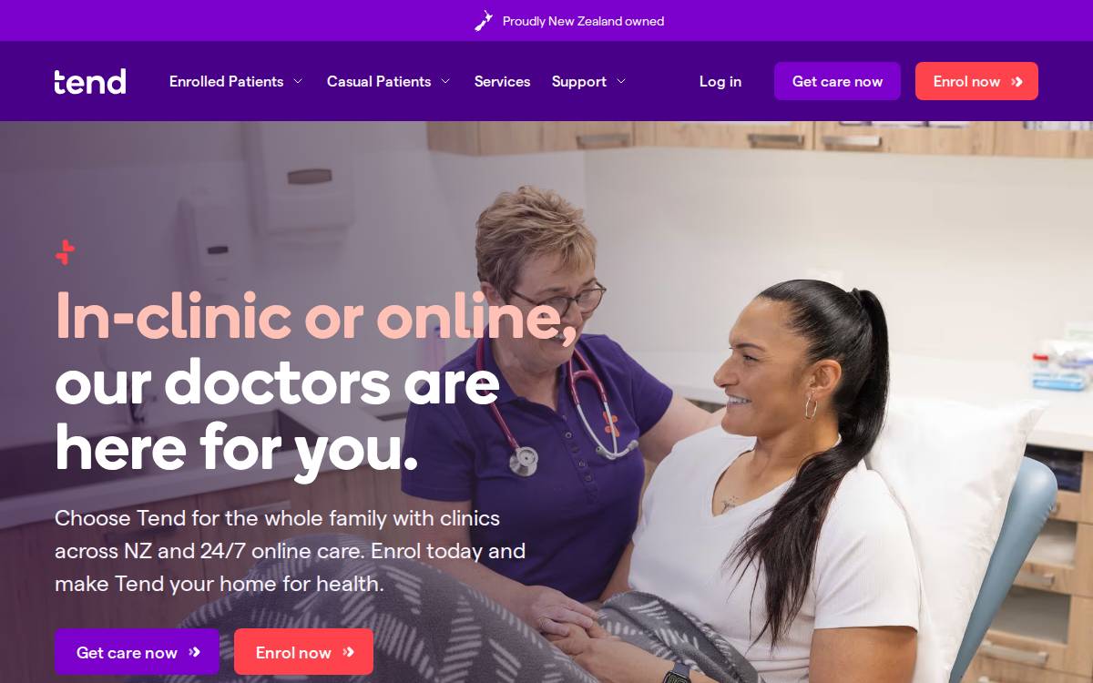 Tend website preview