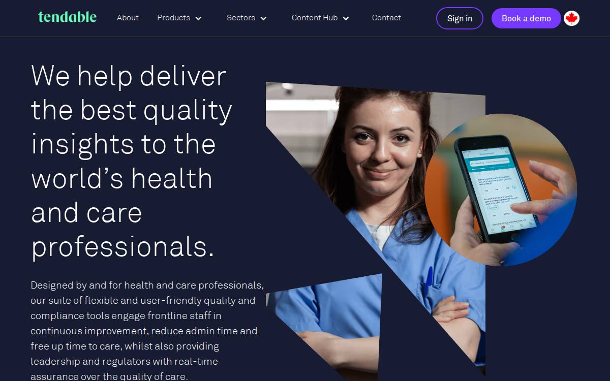 Tendable website preview