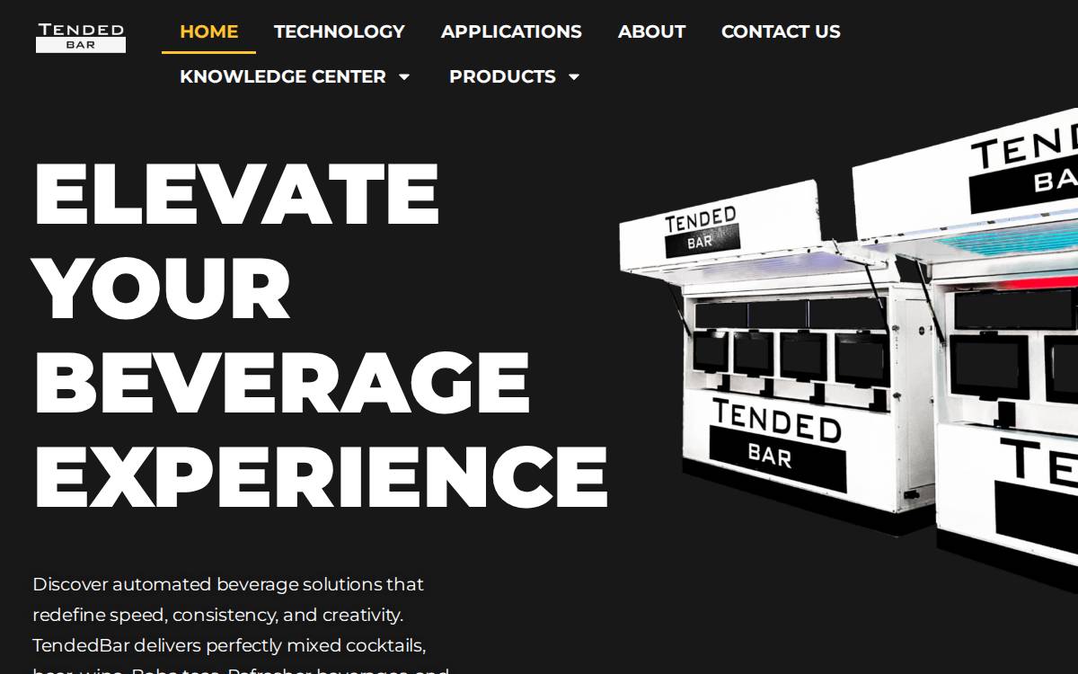TendedBar website preview