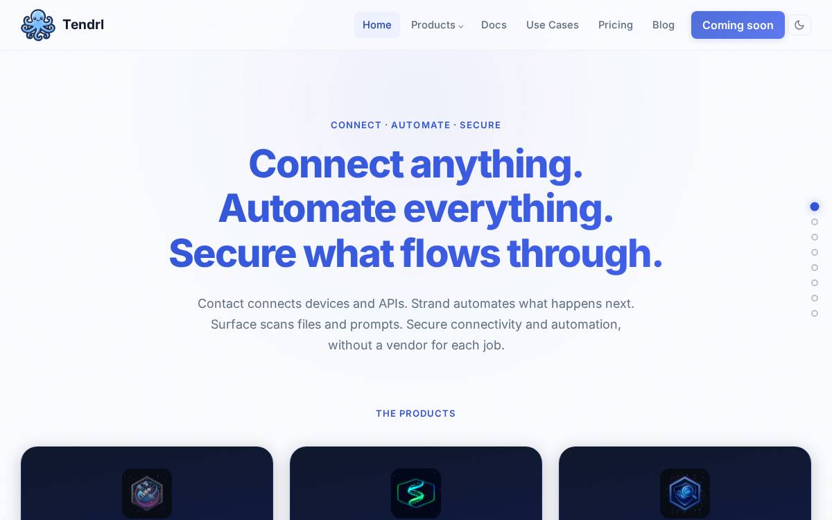 Tendrl website preview